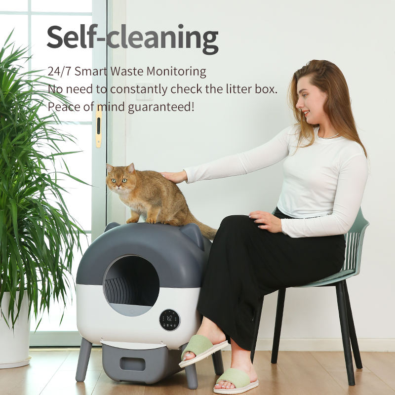 Customized Automatic Cat Litter Box Smart App Control Self Cleaning Litter Box Fully Enclosed Pet Toilet Cat Litter Box