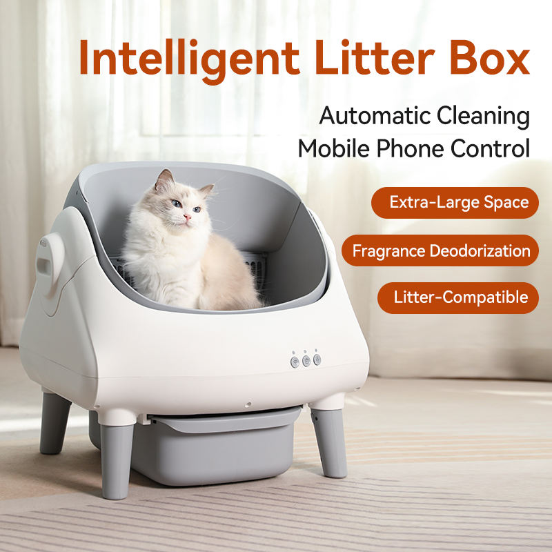 Bulk Supply Customized Packaging Self-Cleaning Smart Cat Litter Box Safety Sensor Automatic Cat Toilet