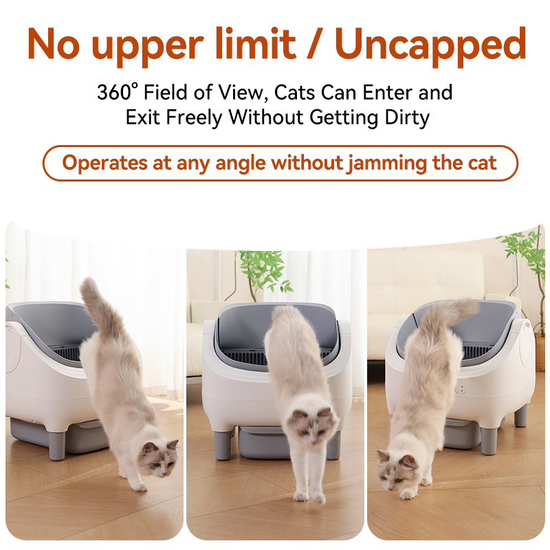 Wholesale Odor Control Stable Operation Smart Cat Toilet Open Top Easy Clean Automatic Cat Litter Box