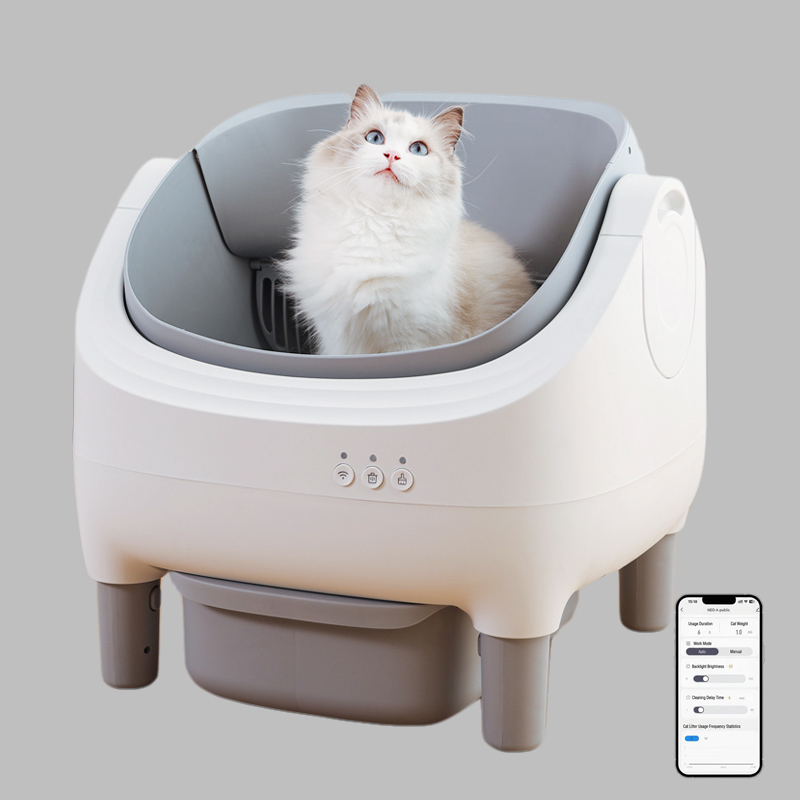 Wholesale Odor Control Stable Operation Smart Cat Toilet Open Top Easy Clean Automatic Cat Litter Box
